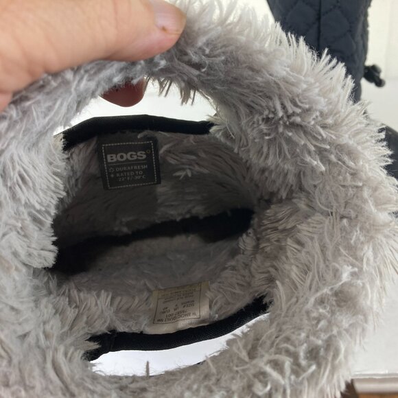 Bogs Womens sz 10 Quilted Puffer Mid Black Faux Fur Insulated Waterproof Boots - Picture 7 of 8